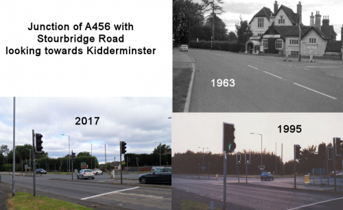 Stourbridge Rd/A456 junction looking towards Kidderminster 