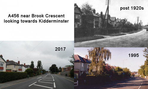Left hand side of A456 near Brook Crescent looking towards Kidderminster