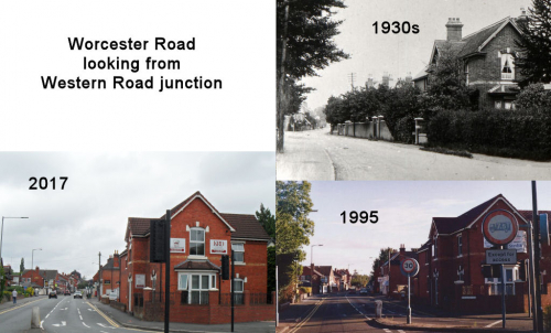 Worcester Rd looking from Western Rd/A456 junction