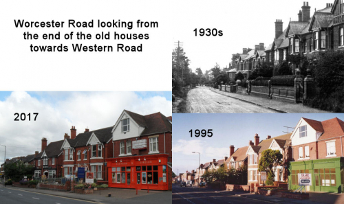 Worcester Rd from last old house looking towards Western Rd